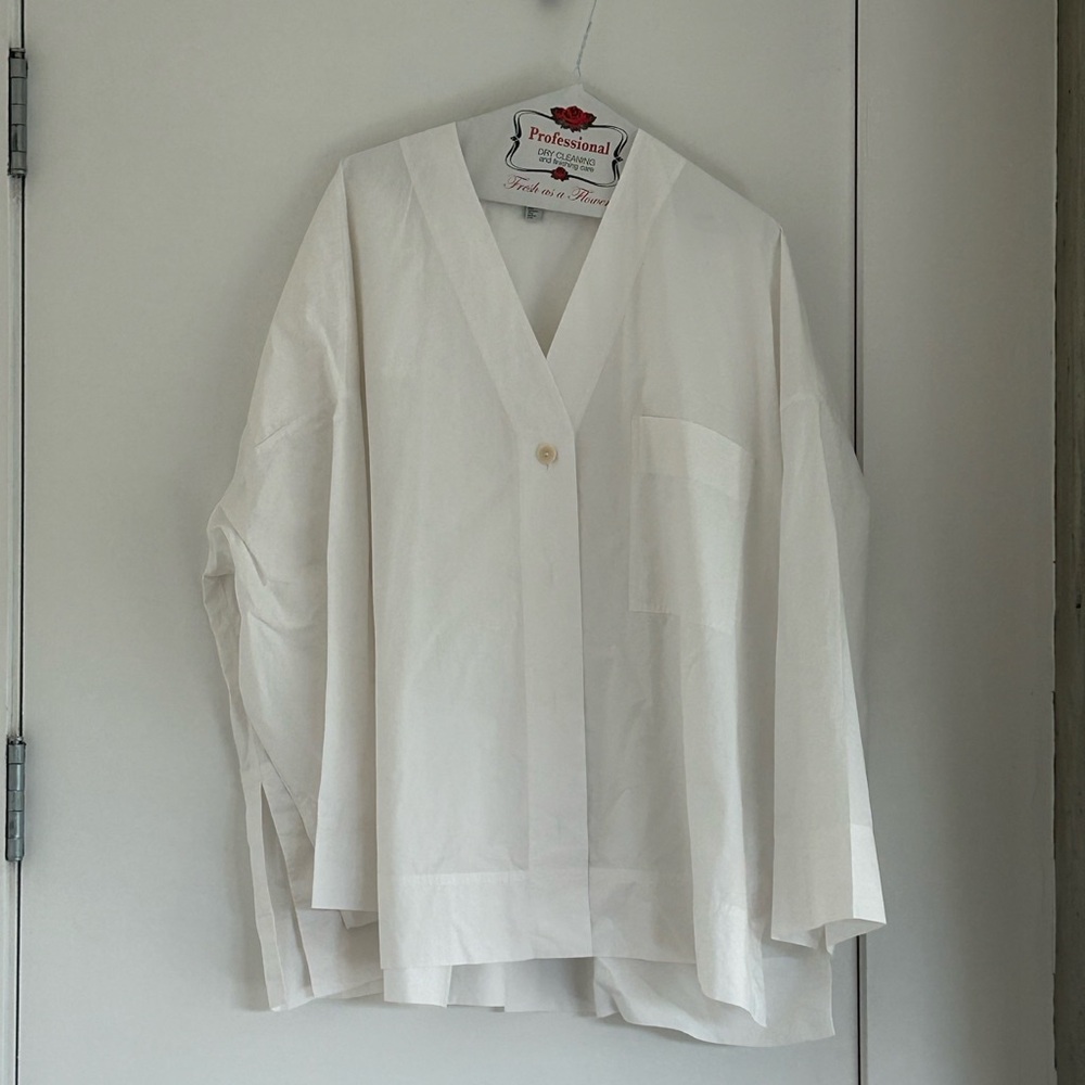 COS White V-Neck Tunic Top